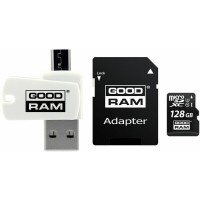  Atmiņas karte Goodram microSD 128Gb (class 10) + SD adapter + OTG cardreader 
